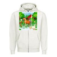Oatmeal Heather farm life seamless pattern Zipper Hoodie - FaDigitalArtStudio