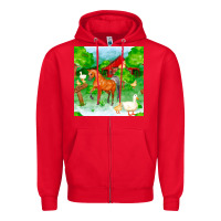 Red farm life seamless pattern Zipper Hoodie - FaDigitalArtStudio