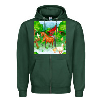 Sports Green farm life seamless pattern Zipper Hoodie - FaDigitalArtStudio