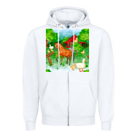 White farm life seamless pattern Zipper Hoodie - FaDigitalArtStudio