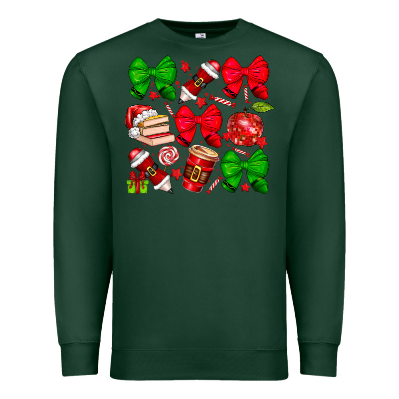 Christmas Teacher Premium Sweatshirt by CowhideDigitalArt | Teevron