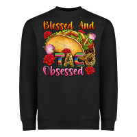 Black Blessed and taco obsessed Mexico Heavyweight Sweatshirt - FaDigitalArtStudio
