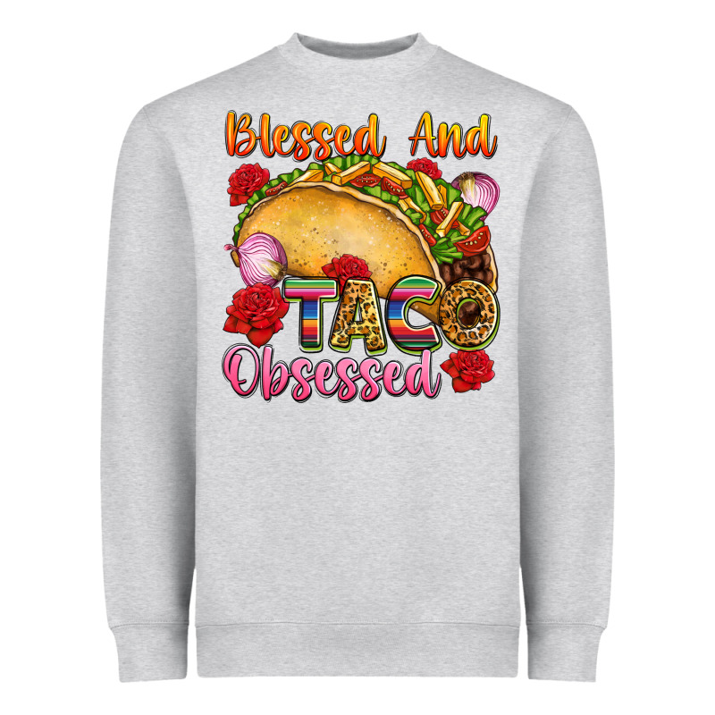 Blessed And Taco Obsessed Mexico Heavyweight Sweatshirt by FaDigitalArtStudio | Teevron