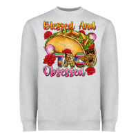 Heather Grey Blessed and taco obsessed Mexico Heavyweight Sweatshirt - FaDigitalArtStudio