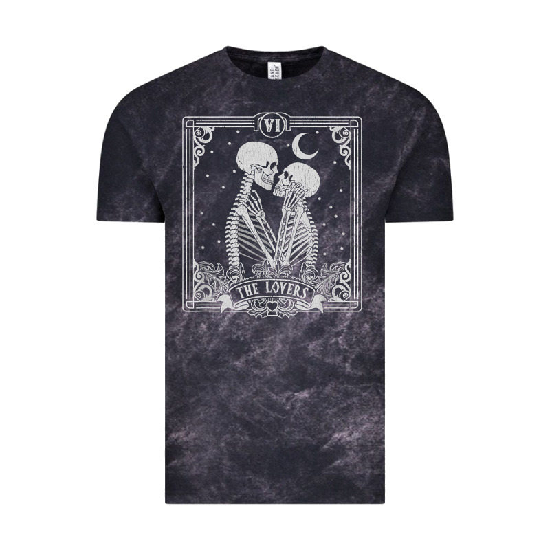 The Lovers Tarot Card Skeleton Valentines Halloween Occult Vintage Tee by longCreatives | Teevron