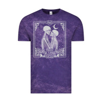 Cloud Purple The Lovers Tarot Card Skeleton Valentines Halloween Occult Vintage Tee - longCreatives