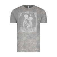 Cloud Rock The Lovers Tarot Card Skeleton Valentines Halloween Occult Vintage Tee - longCreatives