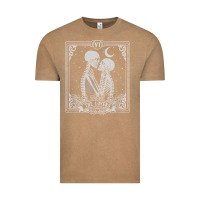 Vintage Coffee The Lovers Tarot Card Skeleton Valentines Halloween Occult Vintage Tee - longCreatives