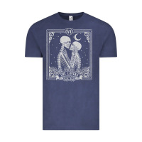 Vintage Denim The Lovers Tarot Card Skeleton Valentines Halloween Occult Vintage Tee - longCreatives