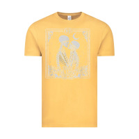 Vintage Mustard The Lovers Tarot Card Skeleton Valentines Halloween Occult Vintage Tee - longCreatives