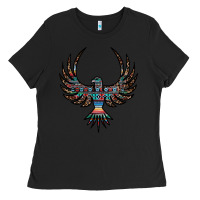 Black aztec leopard thunderbird Ladies Tee - RanaPortraitStore