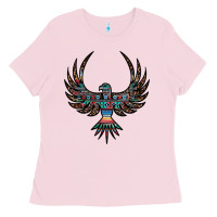 Bubblegum Pink aztec leopard thunderbird Ladies Tee - RanaPortraitStore