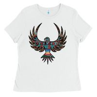White aztec leopard thunderbird Ladies Tee - RanaPortraitStore