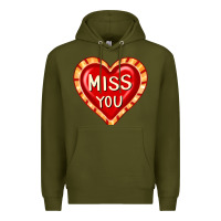 Army Green valentine's day hearts 6 Premium Hoodie - FaDigitalArtStudio