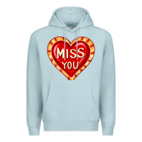 Blue Mist valentine's day hearts 6 Premium Hoodie - FaDigitalArtStudio