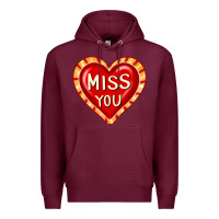 Burgundy valentine's day hearts 6 Premium Hoodie - FaDigitalArtStudio