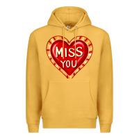 Mustard valentine's day hearts 6 Premium Hoodie - FaDigitalArtStudio