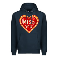 Navy valentine's day hearts 6 Premium Hoodie - FaDigitalArtStudio