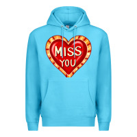 Ocean Blue valentine's day hearts 6 Premium Hoodie - FaDigitalArtStudio