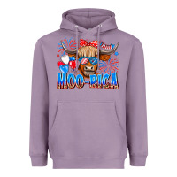 Lavender moo rica Heavyweight Hoodie - CowhideDigitalArt