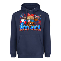 Navy moo rica Heavyweight Hoodie - CowhideDigitalArt
