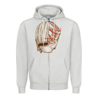 Dove Grey Catchers Mitt Fa Element Zipper Hoodie - FaDigitalArtStudio