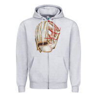 Heather Grey Catchers Mitt Fa Element Zipper Hoodie - FaDigitalArtStudio