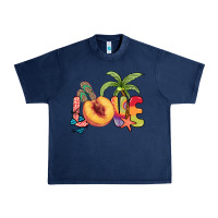 Navy Love peach summer Urban Heavy Tee - NancyCooperArtShop