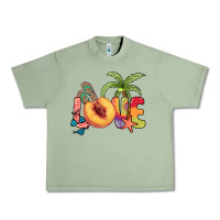 Oil Green Love peach summer Urban Heavy Tee - NancyCooperArtShop