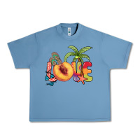 Pebble Blue Love peach summer Urban Heavy Tee - NancyCooperArtShop