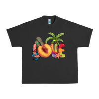 Pigment Black Love peach summer Urban Heavy Tee - NancyCooperArtShop