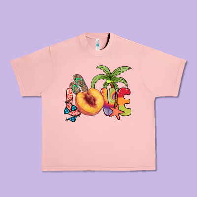 Love Peach Summer Urban Heavy Tee Designed By Nancycooperartshop