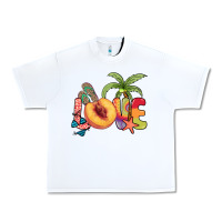White Love peach summer Urban Heavy Tee - NancyCooperArtShop