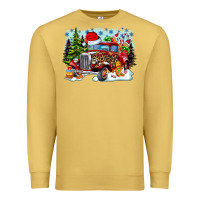 Antique Gold Christmas truck Premium Sweatshirt - CowhideDigitalArt
