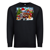 Black Christmas truck Premium Sweatshirt - CowhideDigitalArt
