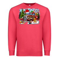 Cardinal Christmas truck Premium Sweatshirt - CowhideDigitalArt