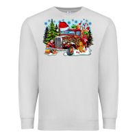 Dove Grey Christmas truck Premium Sweatshirt - CowhideDigitalArt