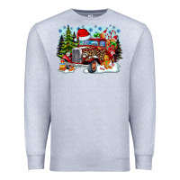 Heather Grey Christmas truck Premium Sweatshirt - CowhideDigitalArt