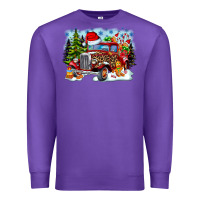Purple Christmas truck Premium Sweatshirt - CowhideDigitalArt