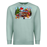 Seafoam Christmas truck Premium Sweatshirt - CowhideDigitalArt