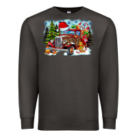Smoke Christmas truck Premium Sweatshirt - CowhideDigitalArt
