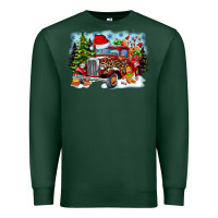 Sports Green Christmas truck Premium Sweatshirt - CowhideDigitalArt