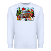 White Christmas truck Premium Sweatshirt - CowhideDigitalArt