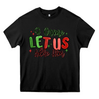 Black o come let us adore him christmas Heavy Core Tee - MaliasSmallBusiness