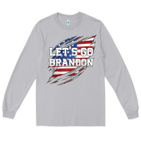 Moon Dust Let's Go Brandon Ripped Cloth with American Flag Long Sleeve Tee - Jasminsmagicworld