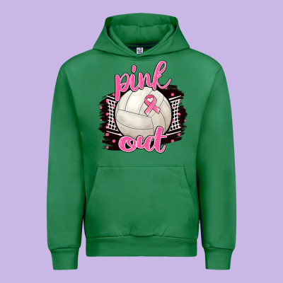 Pink Out Volleyball Urban Hoodie Designed By Barkaloodesign