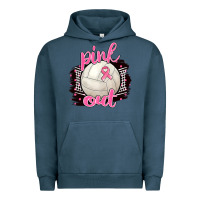 Pigment Midnight Navy Pink Out Volleyball Urban Hoodie - BarkalooDesign