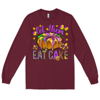 Burgundy Let them eat cake Long Sleeve Tee - HowdyJamesFarm