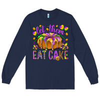 Navy Let them eat cake Long Sleeve Tee - HowdyJamesFarm