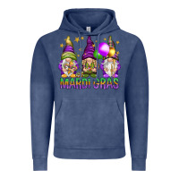 Vintage Denim Mardi Gras crew with gnomes Vintage Hoodie - NancyCooperArtShop